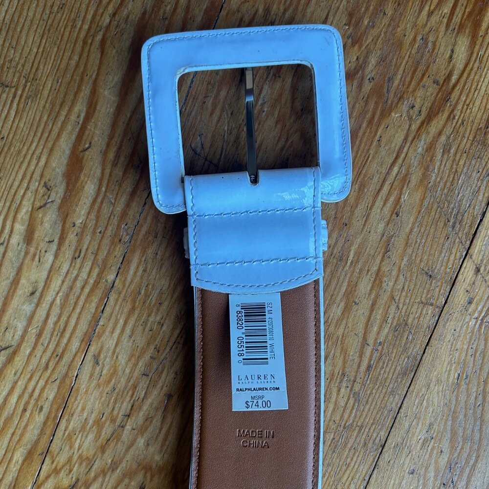 ACCEPTING ALL REASONABLE OFFERS! Ralph Lauren White Wide Leather Waist Belt - Picture 13 of 13